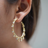Shimmering Crystal Hoops