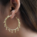 Shimmering Crystal Hoops