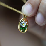 Wild Daisy & Stars Painted Necklace