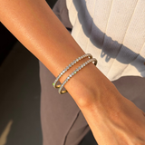 Stretch Sparkle Tennis Bracelet - Gold