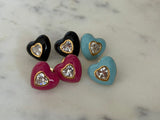 Bubble Heart Gem Studs