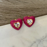 Bubble Heart Gem Studs