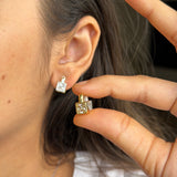 The Aura Two-Tone Square Solitaire Earrings