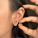 The Aura Two-Tone Oval Solitaire Earrings