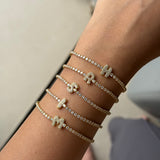 Crystal Initial Tennis Chain Bracelet