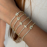Crystal Initial Tennis Chain Bracelet