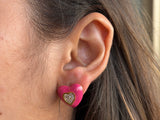 Bubble Heart Gem Studs