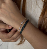 Crystal Initial Tennis Chain Bracelet