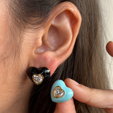 Bubble Heart Gem Studs