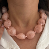 Blush Pink Acrylic Beaded Necklace