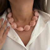 Blush Pink Acrylic Beaded Necklace