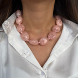 Blush Pink Acrylic Beaded Necklace