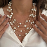 Riviera Pearl Magnetic Layers Necklace