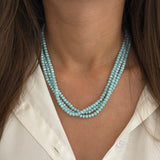 Mint Blue Multi Stand Magnetic Necklace