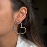 Two Tone Heart Earrings