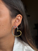 Two Tone Heart Earrings