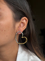 Two Tone Heart Earrings