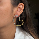 Two Tone Heart Earrings