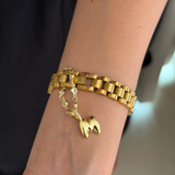 Golden Heartlink Initial Watch Charm