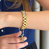 Golden Heartlink Initial Watch Charm