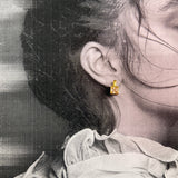The Aura Two-Tone Square Solitaire Earrings