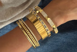 Set of 4:Luster Bracelet, Studded stackable cuff, Arrow Studded Cuff, Signature Bangle Cuff