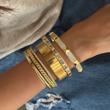 Set of 4:Luster Bracelet, Studded stackable cuff, Arrow Studded Cuff, Signature Bangle Cuff