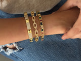 Set Of 3: Rainbow Cuff, Arrow Studded Cuff, Studded Link Bracelet Cuff