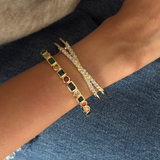Set Of 2: Rainbow Cuff, Studded Cross Cuff