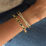 Set Of 2: Rainbow Cuff, Studded Cross Cuff