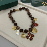Aura Marbled Resin Charm Choker