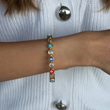 Rainbow Aura Evil eye Cuff