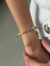 Rainbow Aura Evil eye Cuff