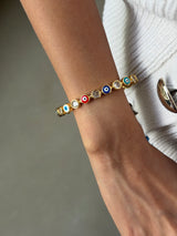 Rainbow Aura Evil eye Cuff