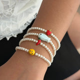 Kids Personalized Pearl Charm Bracelet
