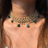 Sitara Emerald Pearl Choker