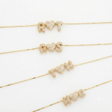 Mini Bubble Initials Love Necklace