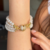 Pearl Bold Initial Magnetic Bracelet (Bestseller)