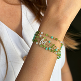 Sunshine Jade Green Initial Magnetic Bracelet