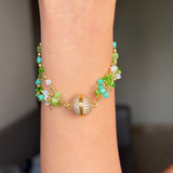 Sunshine Jade Green Initial Magnetic Bracelet