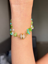 Sunshine Jade Green Initial Magnetic Bracelet