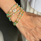 Sunshine Jade Green Initial Magnetic Bracelet