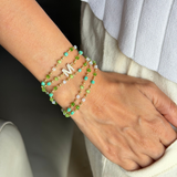 Sunshine Jade Green Initial Magnetic Bracelet