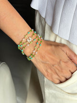Sunshine Jade Green Initial Magnetic Bracelet