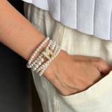 Pearl Studded Initial Magnetic Bracelet (Bestseller)