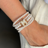 Pearl Studded Initial Magnetic Bracelet (Bestseller)