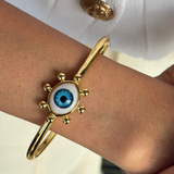 Blue Evil Eye Cuff