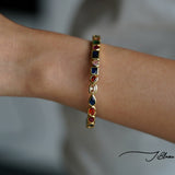 Set Of 2: Rainbow Cuff, Studded Cross Cuff