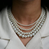 Four-Strand Graduated Layered Pearl Statement Necklace
