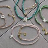 Sparkle Beaded Initial Necklace